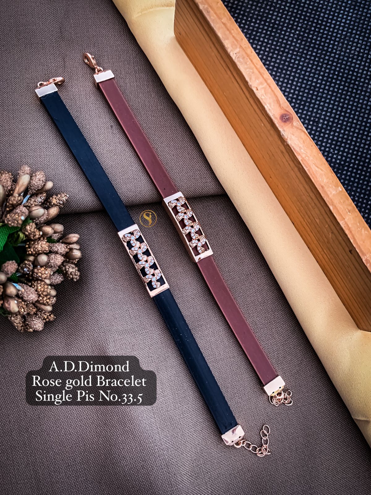 Designer AD Diamond Rose Gold Bracelet Wholesale Shop In Surat
